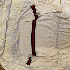 white striped sweater